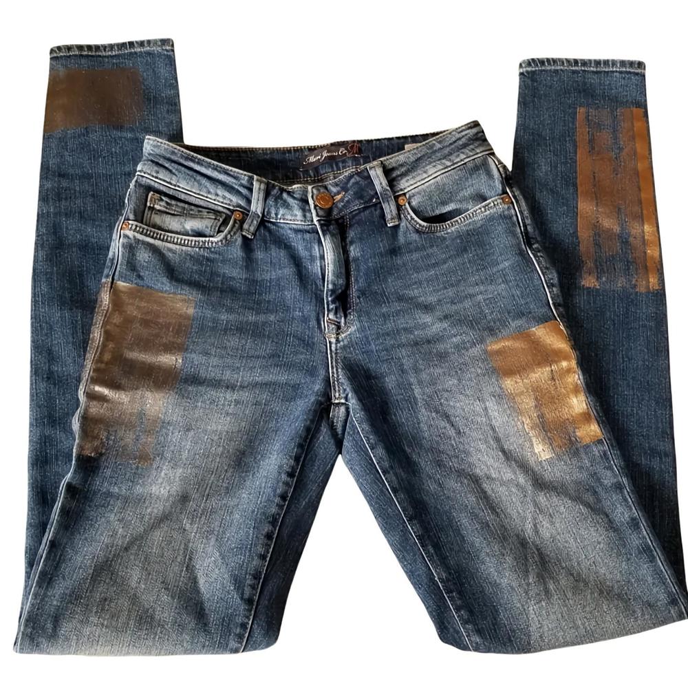 Mavi Adriana Mid Rise Super Skinny Patch Galactic Size 25 Jeans